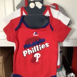Majestic Red and Blue Phillies Bodysuit